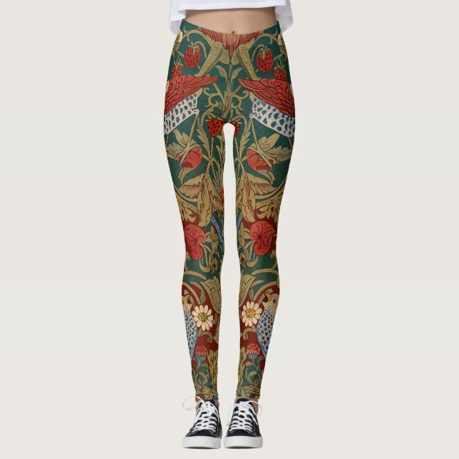 Morris - Erdbeerdieb #2 Blumenmuster Leggings (Vorderseite)