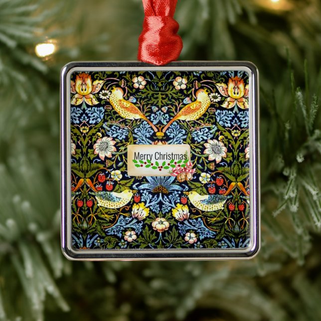 Morris - Erdbeerdieb, Frohe Weihnachten, Ornament Aus Metall (Baum)