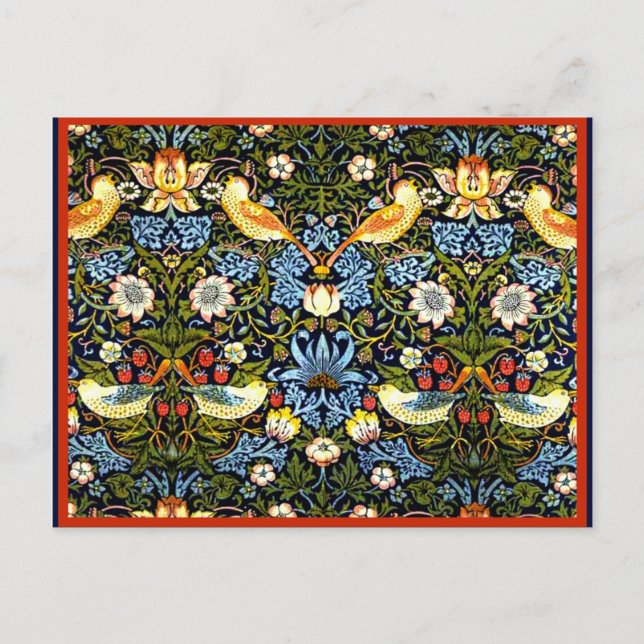 Morris - Erdbeerdieb, Vintages Muster Postkarte (Vorderseite)