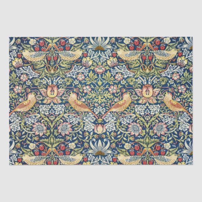 Morris - Erdbeeren-Dieb-Muster für Vögel und Blume Seidenpapier (Vorderseite)