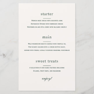 Morris Floral Garden Wedding Menu Card