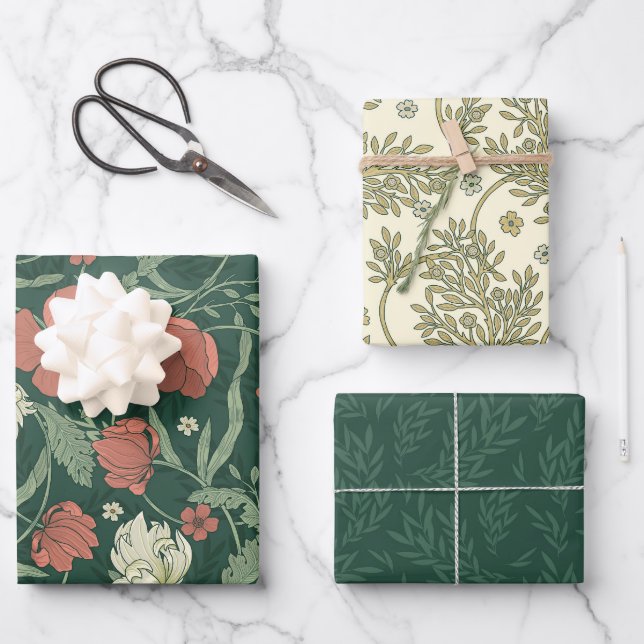 Morris Garden Floral Pattern Geschenkpapier Set (Vorderseite)