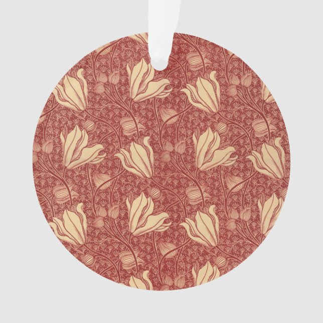 Morris Inspiré Lily Flower Botanique Rouge Textile (devant)