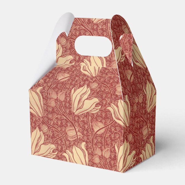 Morris Inspiriert Lily Blume Botanical Red Textile Geschenkschachtel (Vorderseite)