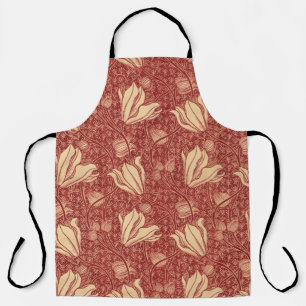 Morris Inspiriert Lily Blume Botanical Red Textile Schürze