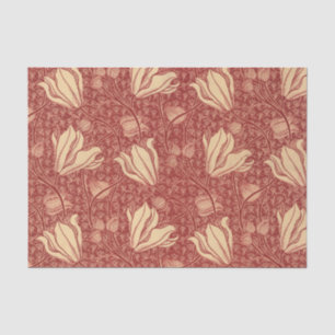 Morris Inspiriert Lily Blume Botanical Red Textile Seidenpapier