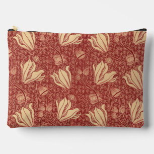 Morris Inspiriert Lily Blume Botanical Red Textile Zubehörtasche