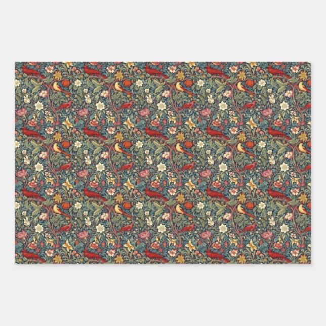 Morris Inspiriert Melange Geschenkpapier Set (Vorderseite)