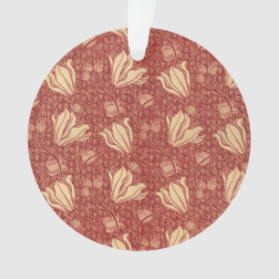 Morris Inspirierte Lilien-Blumen-Botanische Rote T Ornament