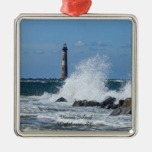 Morris Island Lighthouse Splash Ornament Aus Metall