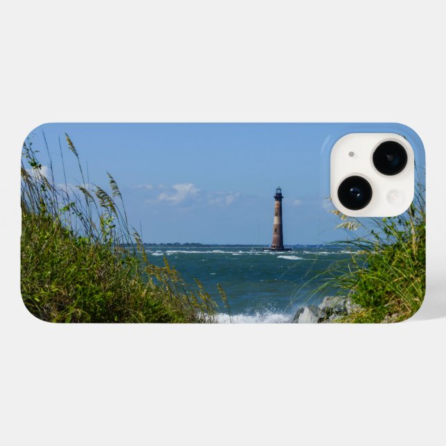 Morris Island Lighthouse Walkway iPhone Case (Rückseite (Horizontal))
