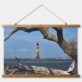 Morris Island Lighthouse Wandteppich Mit Holzrahmen