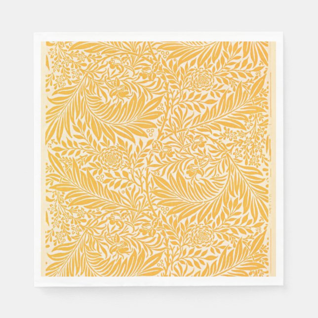 Morris - Larkspur, goldgelb Serviette (Vorderseite)
