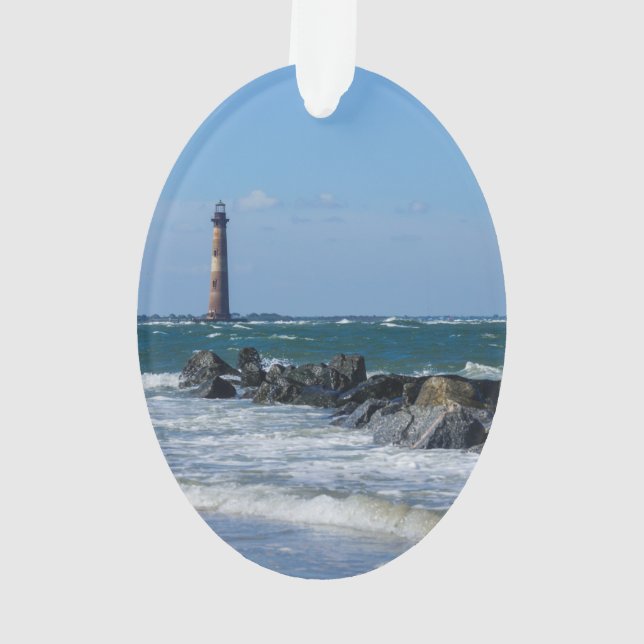 Morris-Leuchtturm-Unsinnigkeits-Strand Ornament (Rückseite)