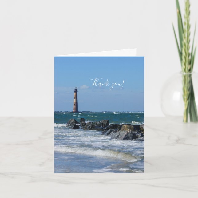 Morris Lighthouse Folly Beach Danke Ihrer Karte (Vorderseite)