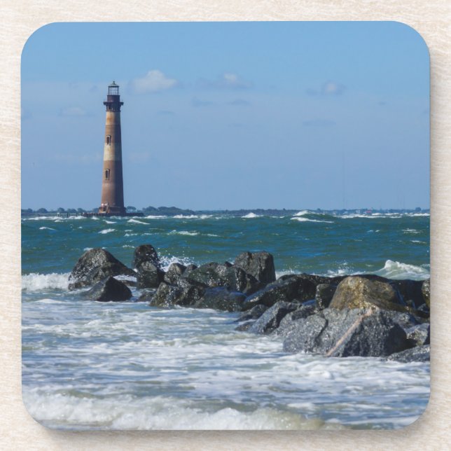 Morris Lighthouse Folly Beach Getränkeuntersetzer (Vorderseite)
