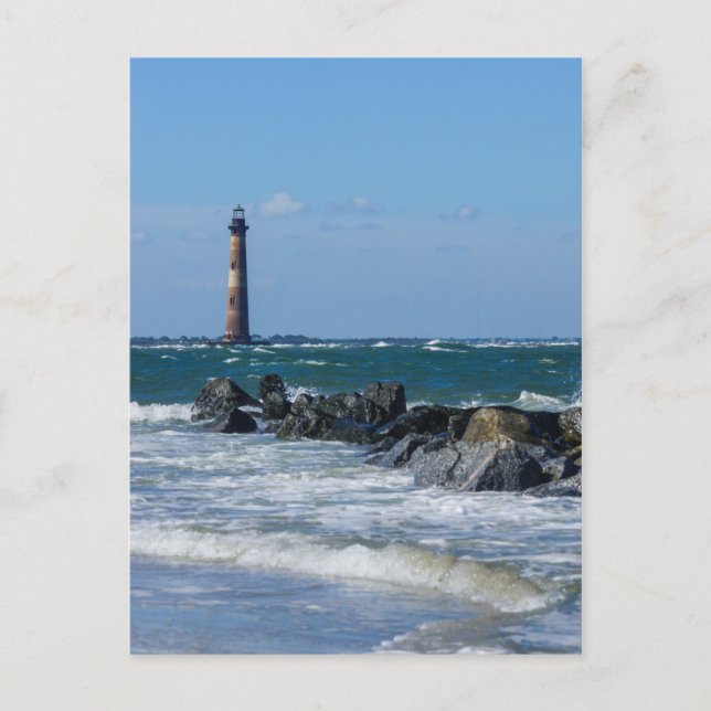 Morris Lighthouse Folly Beach Postkarte (Vorderseite)