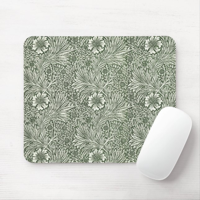 Morris Marigold Vintag 1875 Grüne Blume Mousepad (Mit Mouse)