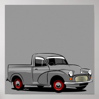 Morris Minor 1000 Lieferwagen grau Poster