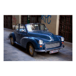 Morris Minor Convertible Tourist Poster