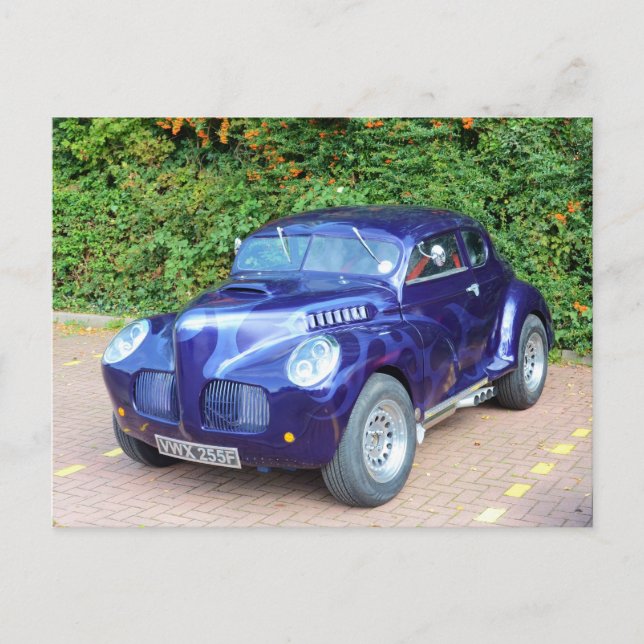 Morris Minor Frisierte Auto Postkarte (Vorderseite)