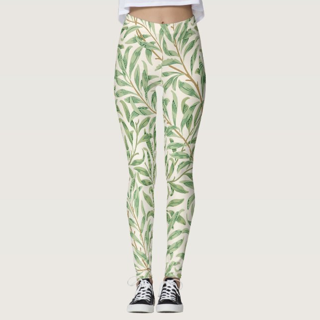 Morris - Muster für antike Weiden und Blätter Leggings (Vorderseite)