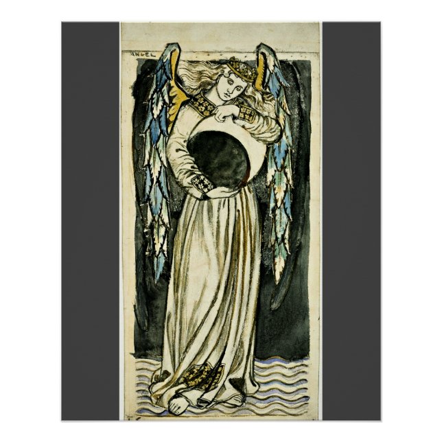 Morris - Nachtgel mit schiefem Mond Poster (Vorderseite)