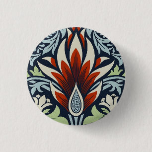 Morris Navy Blau Schlangenkopf-Blumenmuster-Tapete Button