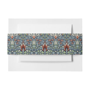 Morris Navy Blau Schlangenkopf-Blumenmuster-Tapete Einladungsbanderole