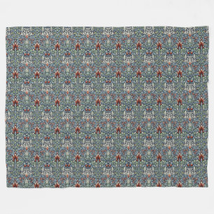 Morris Navy Blau Schlangenkopf-Blumenmuster Tapete Fleecedecke