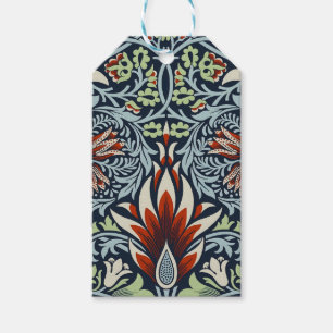 Morris Navy Blau Schlangenkopf-Blumenmuster Tapete Geschenkanhänger