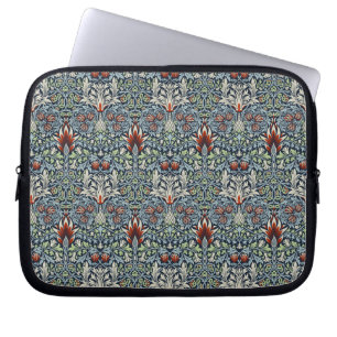 Morris Navy Blau Schlangenkopf-Blumenmuster-Tapete Laptopschutzhülle