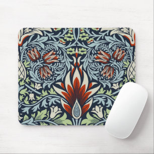Morris Navy Blau Schlangenkopf-Blumenmuster-Tapete Mousepad
