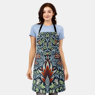 Morris Navy Blau Schlangenkopf-Blumenmuster-Tapete Schürze