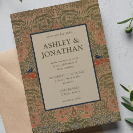 Morris Peacock & Dragon Pattern Wedding Einladung