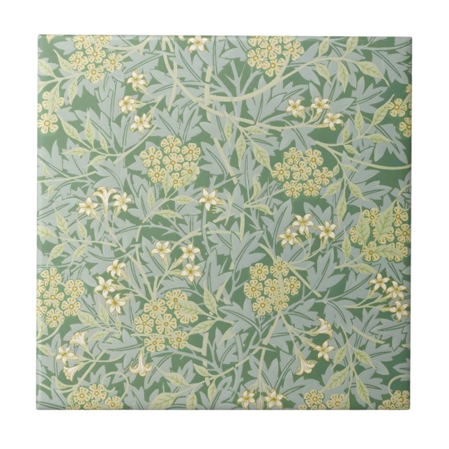 Morris Rebe und Jasmingarten-Blumen-Klassiker Fliese (Vorderseite)