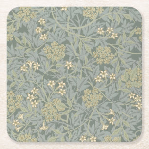 Morris Rebe und Jasmingarten-Blumen-Klassiker Rechteckiger Pappuntersetzer