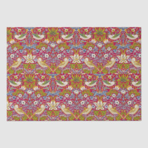 Morris Red Background Strawberry Diief Pattern Seidenpapier