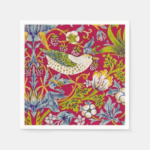 Morris Red Background Strawberry Diief Pattern Serviette