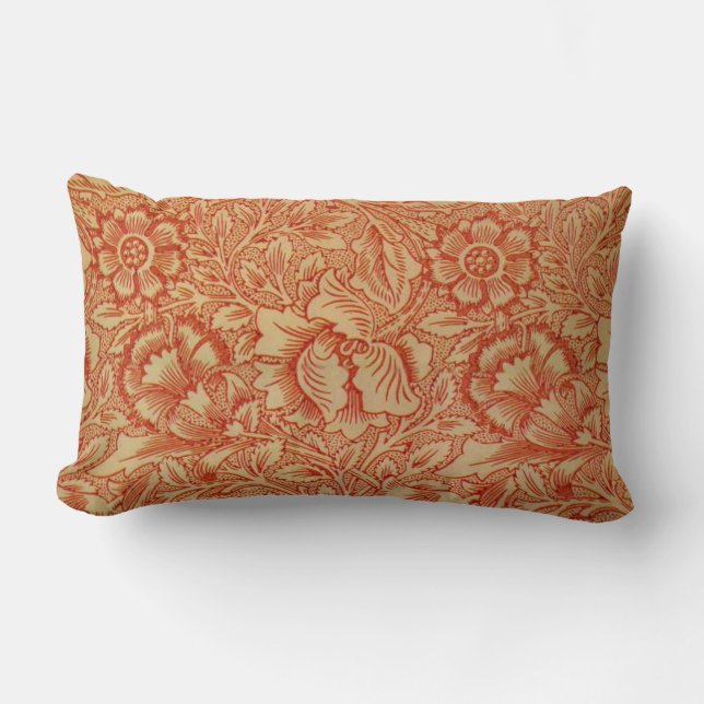 Morris - Rosa und Poppy.floral Muster Lendenkissen (Vorderseite)