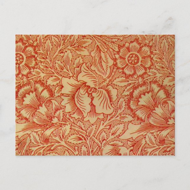 Morris - Rosa und Poppy.floral Muster Postkarte (Vorderseite)