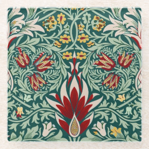 Morris Snakeshead Floral Classic Botanical Green Glasuntersetzer