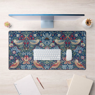 Morris Strawberry Thief Classic Indigo Blau Fein Schreibtischunterlage