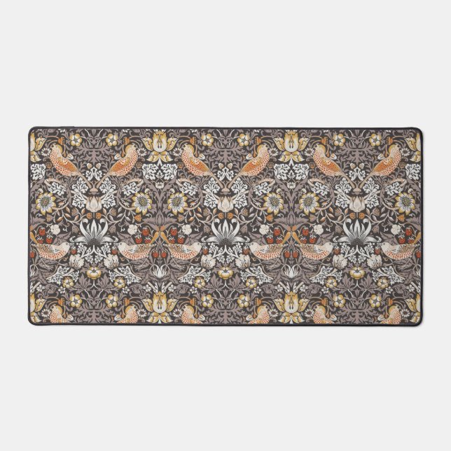 Morris Strawberry Thief Floral Pattern Earth Tones Schreibtischunterlage (Vorderseite)