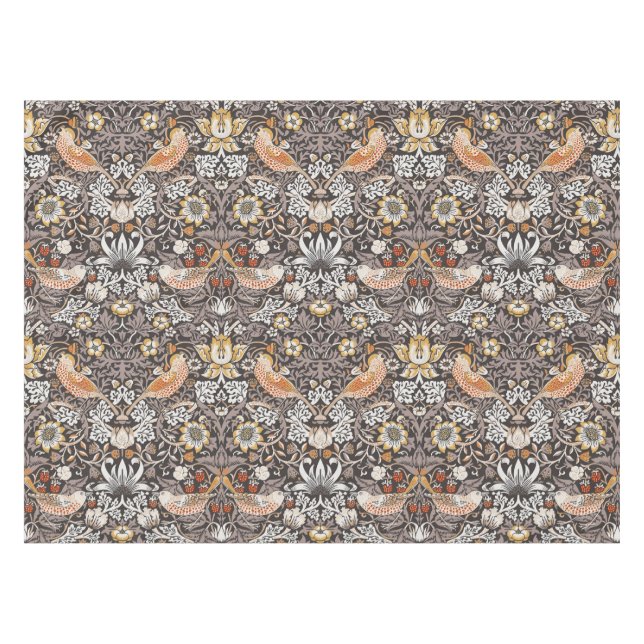 Morris Strawberry Thief Floral Pattern Earth Tones Tischdecke (Vorderseite (Horizontal))