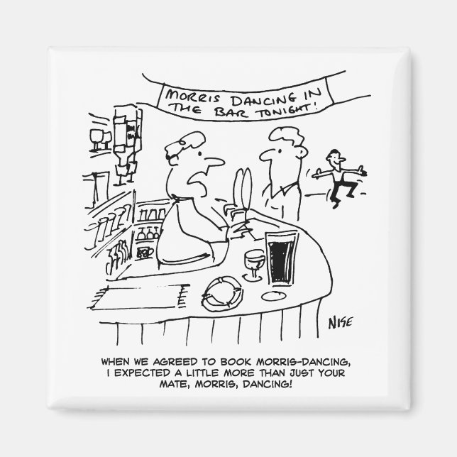 Morris Tanzen in Pub. Traditionelles Morris-Tanzen Magnet (Vorne)