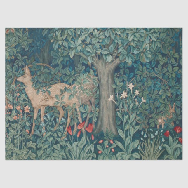Morris Tapestry Deer Seidenpapier (Vorderseite)