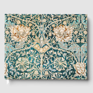 Morris Teal Blaue Geißblatt-Blumen-Tapete Gästebuch