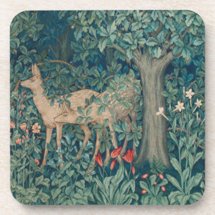 Morris-Teppich Wald Hirschpaar Getränkeuntersetzer