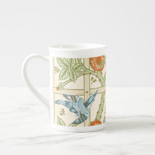 Morris' Trellis 1862 Vintage Blume & Vogelmuster Prozellantasse